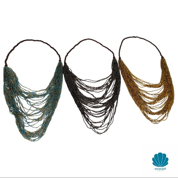 LAMU Beaded Necklace - Gold - Picture 5 of 7